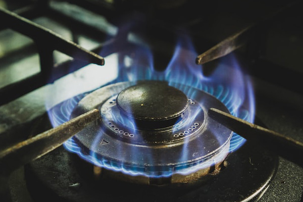 Blue Color Flame in the Stove